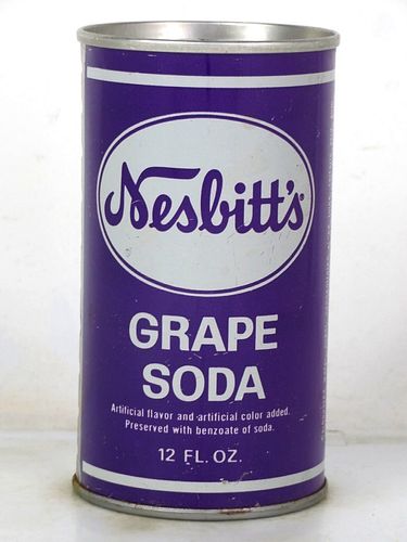 1968 Nesbitt's Grape Soda Oskaloosa Iowa 12oz Ring Top Can 