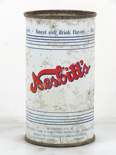 1957 Nesbitt's Orange Soda Fairbanks Alaska 12oz Flat Top Can 