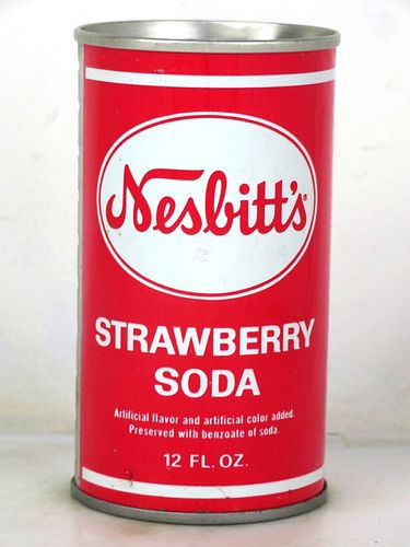 1968 Nesbitt's Strawberry Soda Oskaloosa Iowa 12oz Ring Top Can 