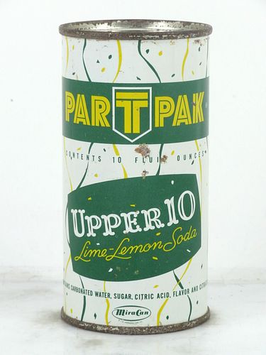 1959 ParTpak Upper 10 Lemon Lime Soda Anaheim California 10oz Flat Top Can 
