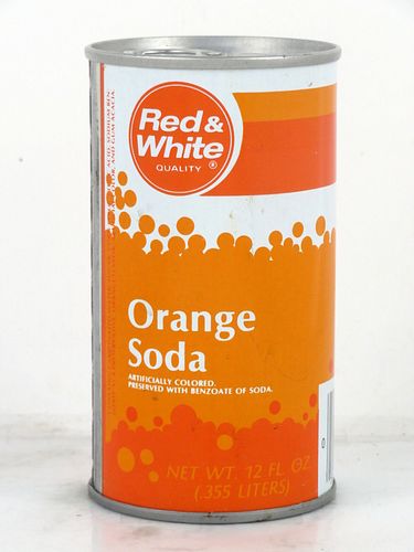 1976 Red & White Stores Orange Soda Chicago Illinois 12oz Ring Top Can 