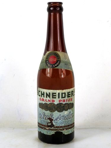 1925 Schneider Club Soda Brooklyn New York 12oz Bottle 
