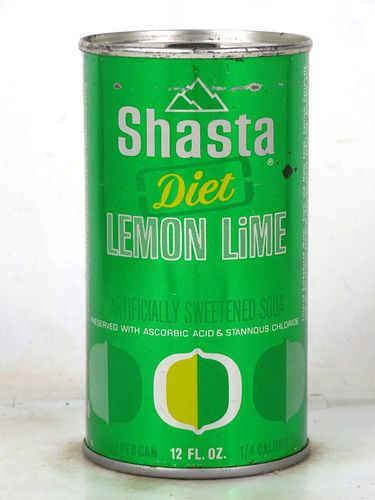 1969 Shasta Diet Lemon Lime Soda Hayward California 12oz Flat Top Can 