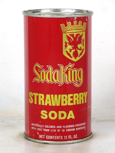1967 Soda King Strawberry Soda 7Up San Francisco California 12oz Flat Top Can 