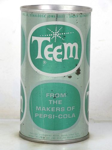 1967 Teem Soda Pepsi Oskaloosa Iowa 12oz Ring Top Can 