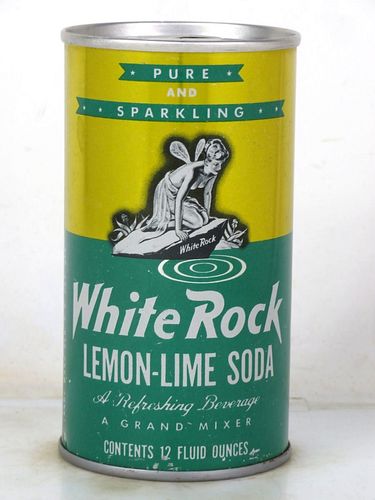 1972 White Rock Lemon Lime Soda Brooklyn New York 12oz Ring Top Can 