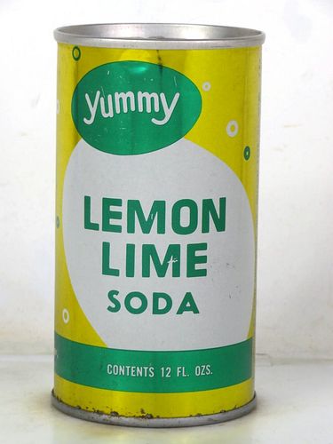 1971 Yummy Lemon Lime Soda Melrose Park Illinois 12oz Ring Top Can 