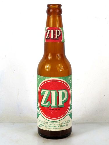 1947 Zip Lemon Lime Superior Bottling St Paul Minnesota 12oz Bottle 