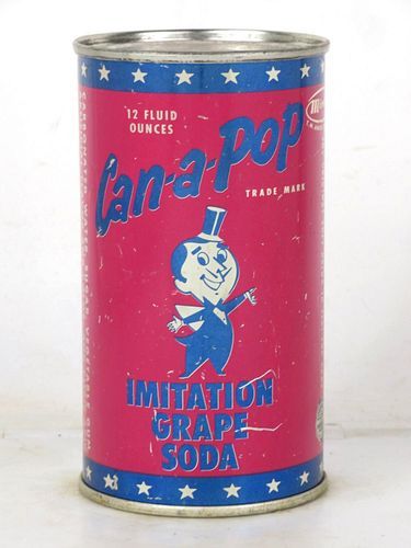 1964 Can-a-Pop Grape Soda 12oz Flat Top Can 