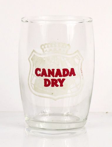 1963 Canada Dry 3Â¼ Inch Tall Barrel Glass 