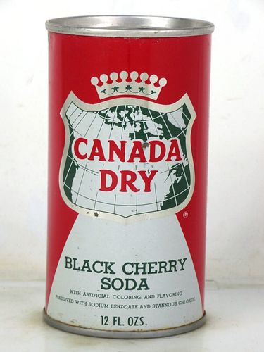 1969 Canada Dry Black Cherry Soda New York 12oz Ring Top Can 