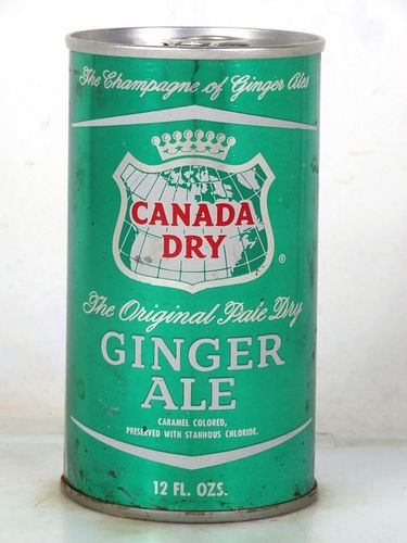 1969 Canada Dry Ginger Ale Cleveland Ohio 12oz Ring Top Can 
