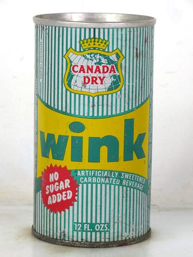 1969 Canada Dry Wink Soda New York 12oz Ring Top Can 