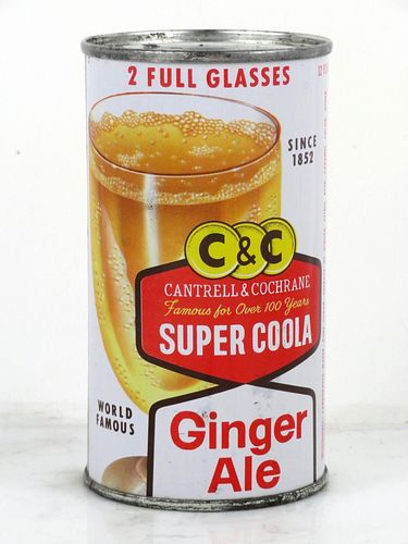 1962 Cantrell & Cochrane C&C Ginger Ale Norwood Massachusetts 12oz Flat Top Can 