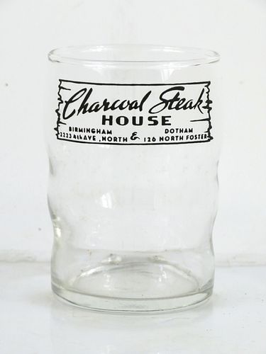 1953 Charcoal Steak House Birmingham Alabama 3Â¾ Inch Tall ACL Drinking Glass 