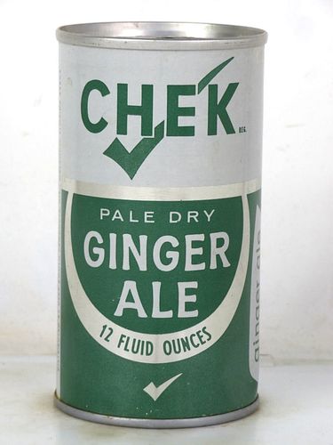 1972 Chek Ginger Ale Orlando Florida 12oz Ring Top Can 
