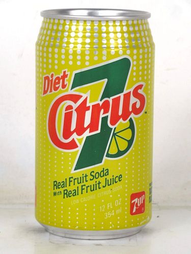 1986 Citrus 7 Diet (Test can by 7Up) 12oz Can Indianapolis Indiana 12oz Eco-Tab Can 