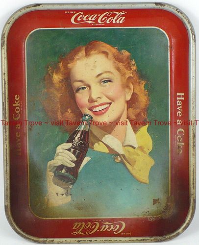1955 Coca-Cola Red Head 10Â½ x 13Â½ inch tray 