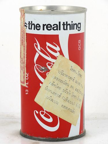 1974 Coca-Cola with Laos tax labels Brisbane Australia 12oz Ring Top Can 