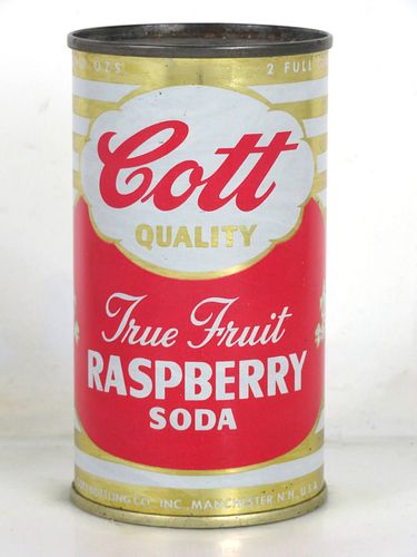 1963 Cott Raspberry Soda 12oz Flat Top Can Manchester New Hampshire 