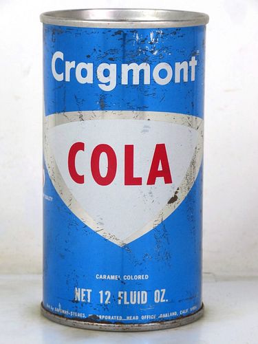 1969 Cragmont Cola Oakland California 12oz Ring Top Can 