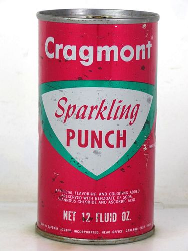 1967 Cragmont Sparkling Punch Oakland California 12oz Juice Top Can 