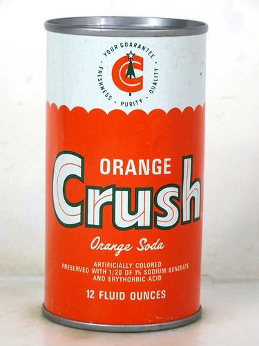 1970 Crush Orange Soda Des Moines Iowa 12oz Juice Top Can 