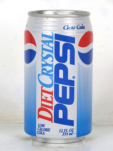 1993 Crystal Pepsi Diet Cola 12oz Bank Top Can 