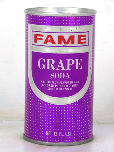 1971 Fame Grape Soda Dayton Ohio 12oz Ring Top Can 