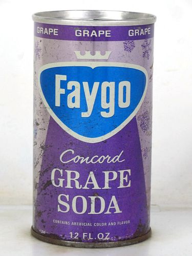 1968 Faygo Grape Soda Detroit Michigan 12oz Ring Top Can 