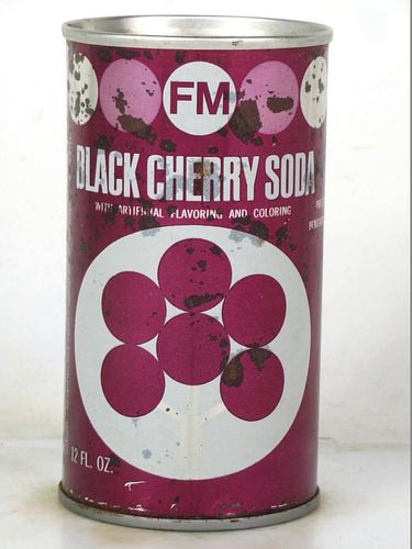 1969 FedMart (FM) Black Cherry Soda San Diego California 12oz Ring Top Can 