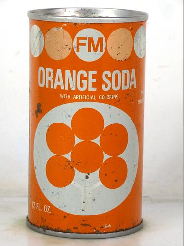 1968 FedMart (FM) Orange Soda San Diego California 12oz Ring Top Can 