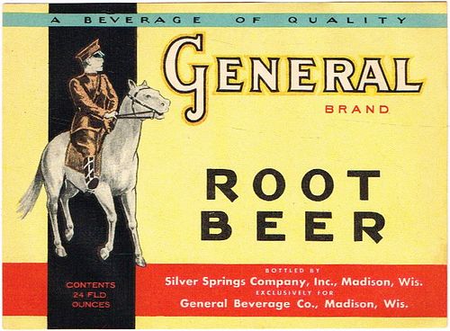 1950 General Root Beer Madison Wisconsin 24oz Label 