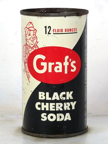 1959 Graf's Black Cherry Soda Milwaukee Wisconsin 12oz Flat Top Can 