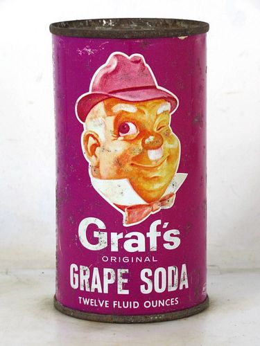 1956 Graf's Grape Soda Milwaukee Wisconsin 12oz Flat Top Can 