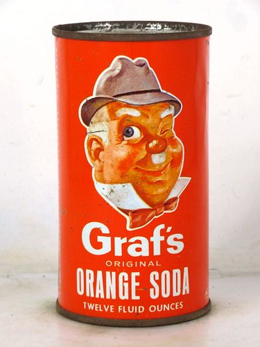 1956 Graf's Orange Soda Milwaukee Wisconsin 12oz Flat Top Can 