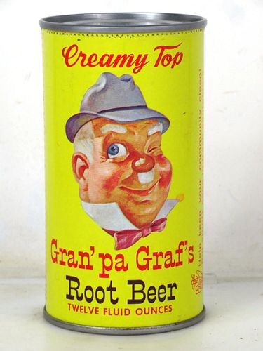 1964 Gran'pa Graf's Root Beer V2 Milwaukee Wisconsin 12oz Flat Top Can 