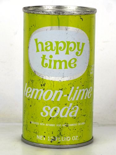 1967 Happy Time Lemon Lime Soda Boise Idaho 12oz Flat Top Can 
