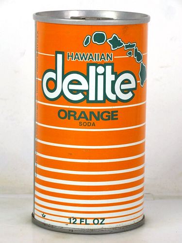 1973 Hawaiian Delite Orange Soda Honolulu 12oz Ring Top Can 