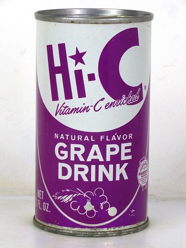 1978 Hi-C Grape Drink Houston Texas 12oz Juice Top Can 