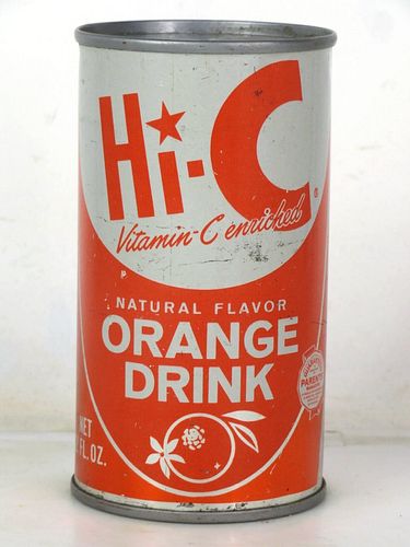 1970 Hi-C Orange Drink (V2) Houston Texas 12oz Juice Top Can 