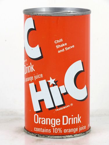 1977 Hi-C Orange Drink Houston Texas 12oz Juice Top Can 