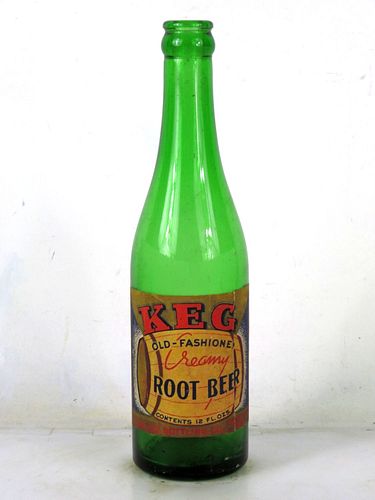1940 Keg Root Beer Clay City Zanesville Ohio 12oz Bottle 