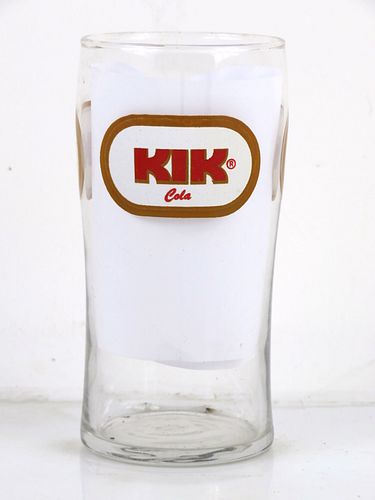 1960 Kik Cola 3-sided Canada 5 Inch Tall ACL Drinking Glass 