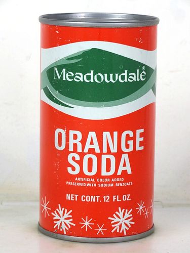 1967 Meadowdale Orange Soda Detroit Michigan 12oz Flat Top Can 