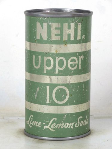 1958 Nehi Upper 10 Lime-Lemon Soda Columbus Georgia 12oz Flat Top Can 