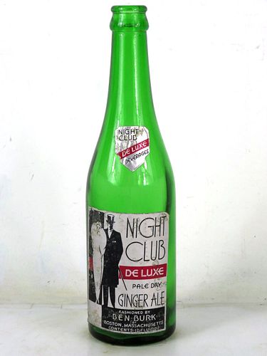 1940 Night Club Ginger Ale Ben Burk Boston Massachusetts 12oz Bottle 