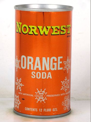 1969 Norwest Orange Soda Kent Washington 12oz Flat Top Can 