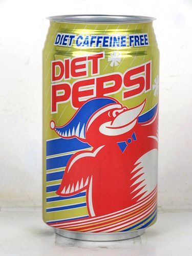 1988 Pepsi Diet Caffeine Free (test) Christmas Red Penguin 12oz 