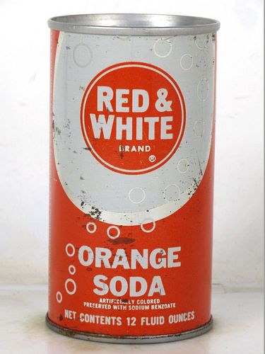 1972 Red and White Orange Soda Des Plaines Illinois 12oz Ring Top Can 
